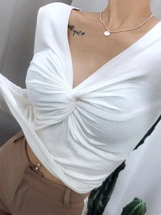 Vibe Slim V-Neck Crop Top