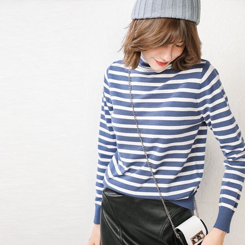 High neck sweater women''s new fall winter short shirt Rich Allure