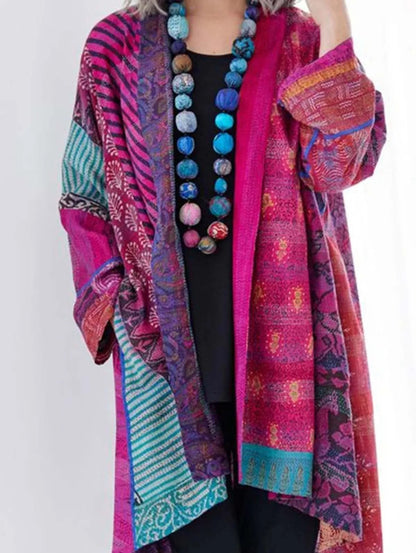 Tribal Print Oversized Y2K Cardigan for Women