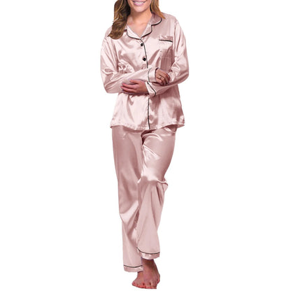 Silky Satin Button-Up Pajama Set