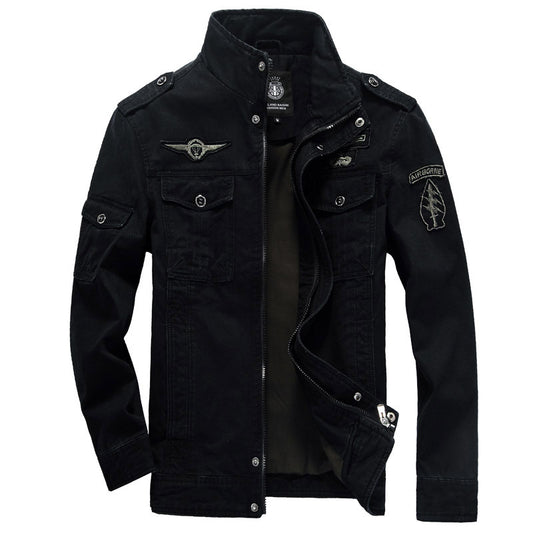 Men’s Cotton Military-Style Casual Jacket