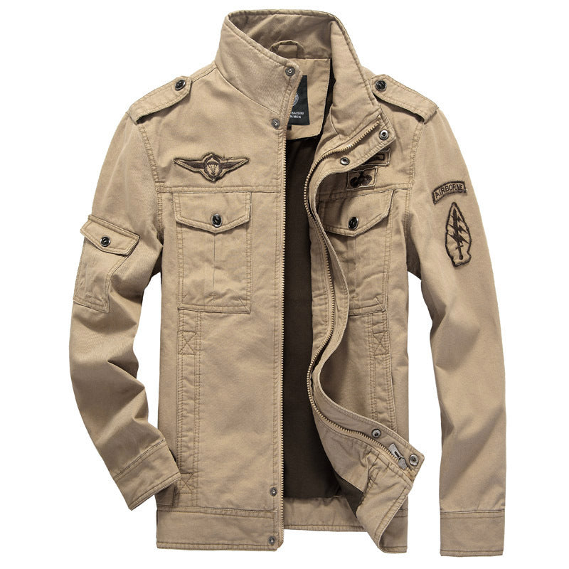 Men’s Cotton Military-Style Casual Jacket