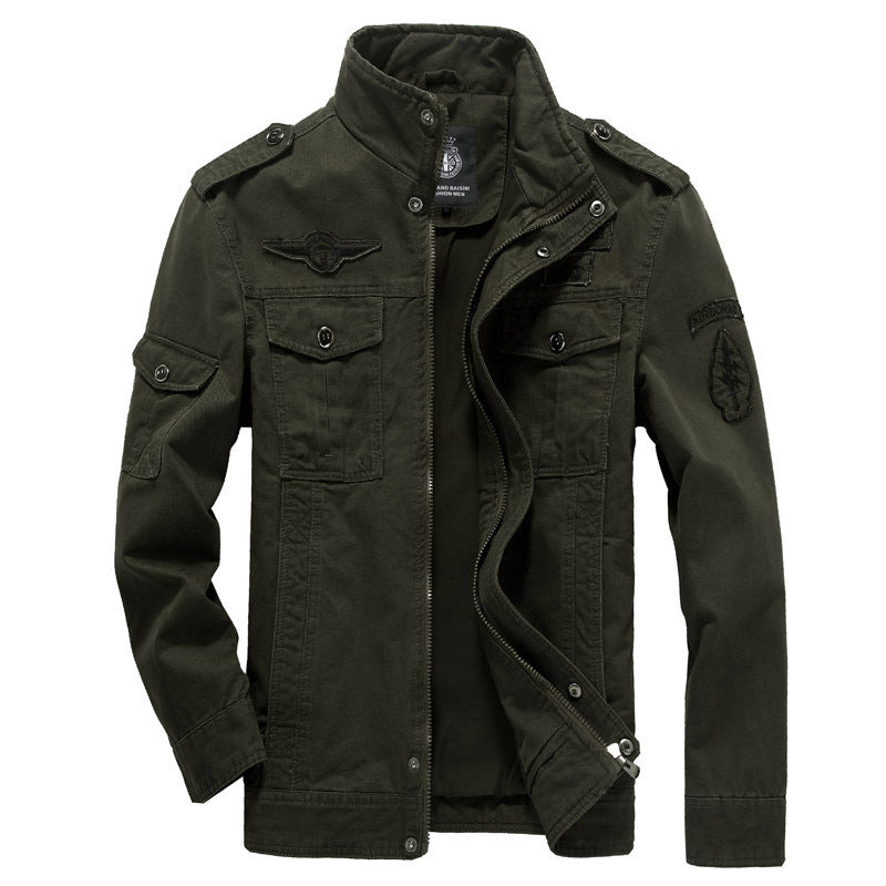 Men’s Cotton Military-Style Casual Jacket