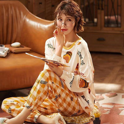 Spring And Autumn Pajamas Women''S Long Sleeve Pure Cotton Leisure Home Clothes Rich Allure