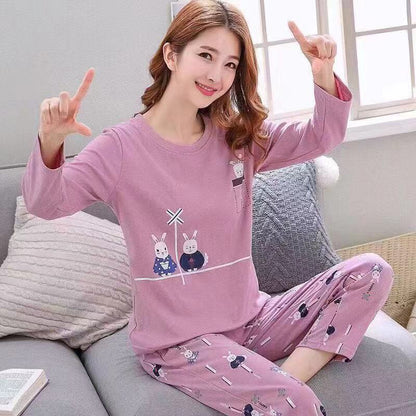 Spring And Autumn Pajamas Women''S Long Sleeve Pure Cotton Leisure Home Clothes Rich Allure