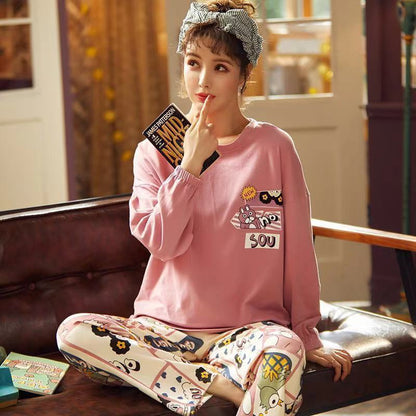 Spring And Autumn Pajamas Women''S Long Sleeve Pure Cotton Leisure Home Clothes Rich Allure