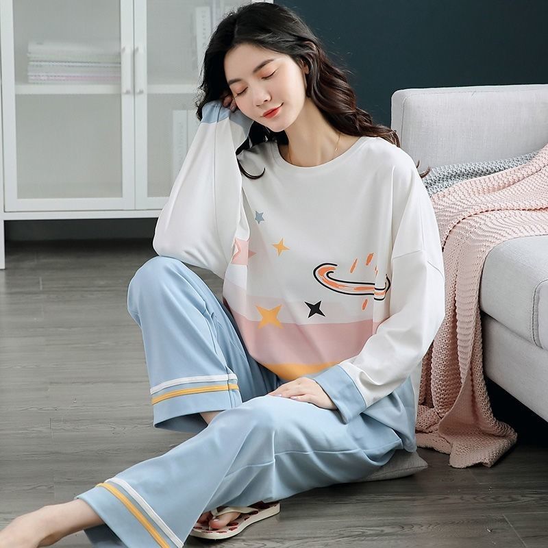 Spring And Autumn Pajamas Women''S Long Sleeve Pure Cotton Leisure Home Clothes Rich Allure