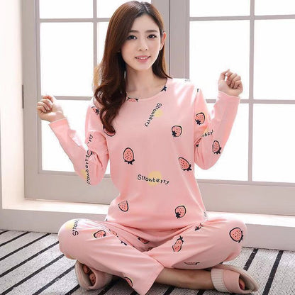 Spring And Autumn Pajamas Women''S Long Sleeve Pure Cotton Leisure Home Clothes Rich Allure