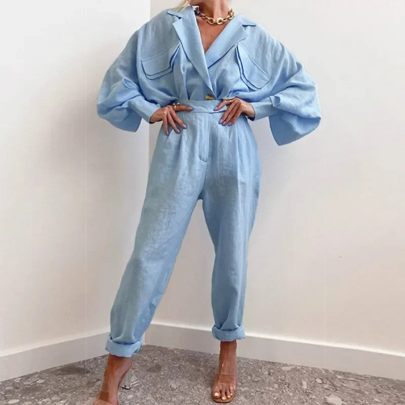 Air Layer Luxe Oversized Linen Blazer Coat