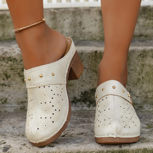 Retro Chic Women's Chunky Heel Sandals