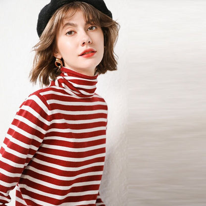 High neck sweater women''s new fall winter short shirt Rich Allure