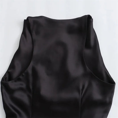 Satin Glow Summer Evening Dress