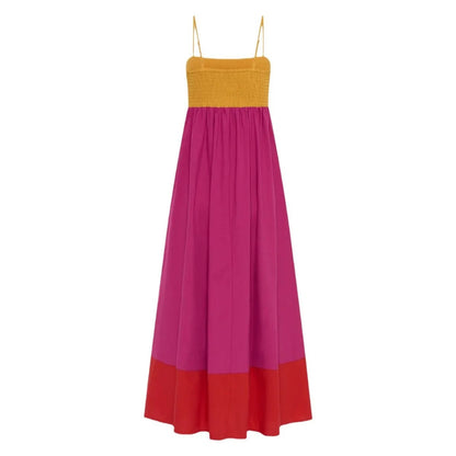 Seaside Glow Colorblock Suspender Dress