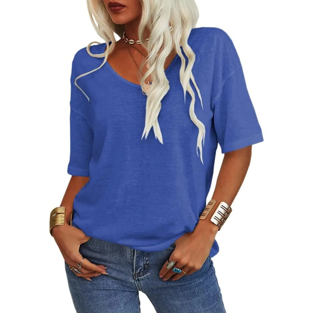 Viva Vibe Women's V-Neck Summer Tee