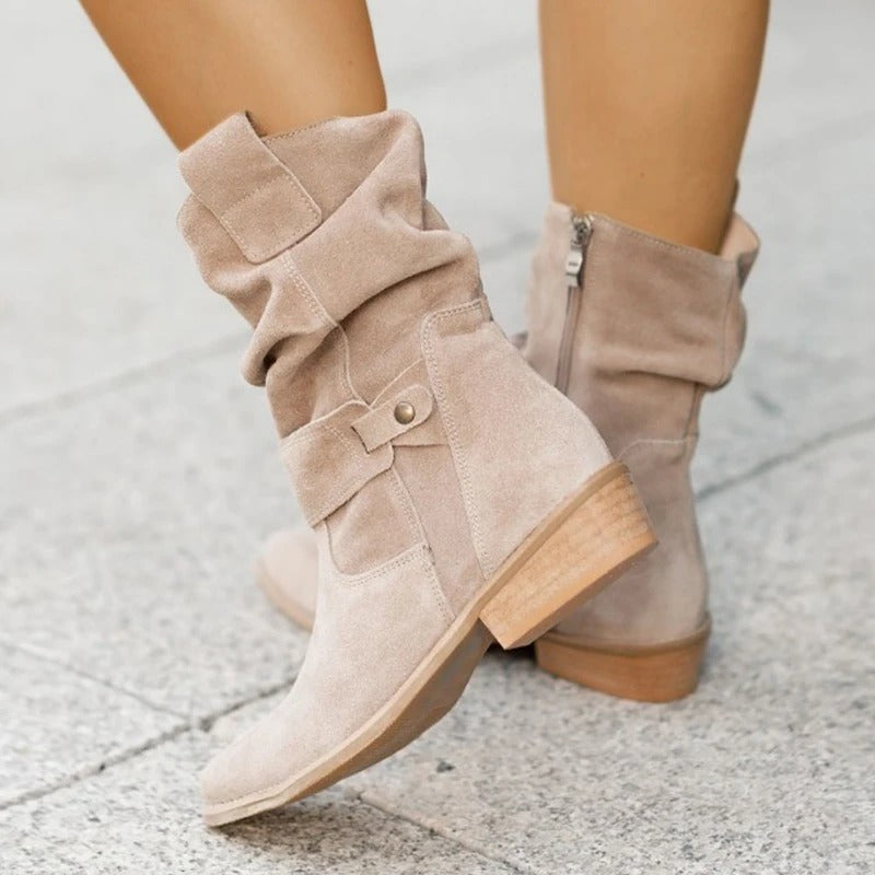 Suede Platform Long Boots