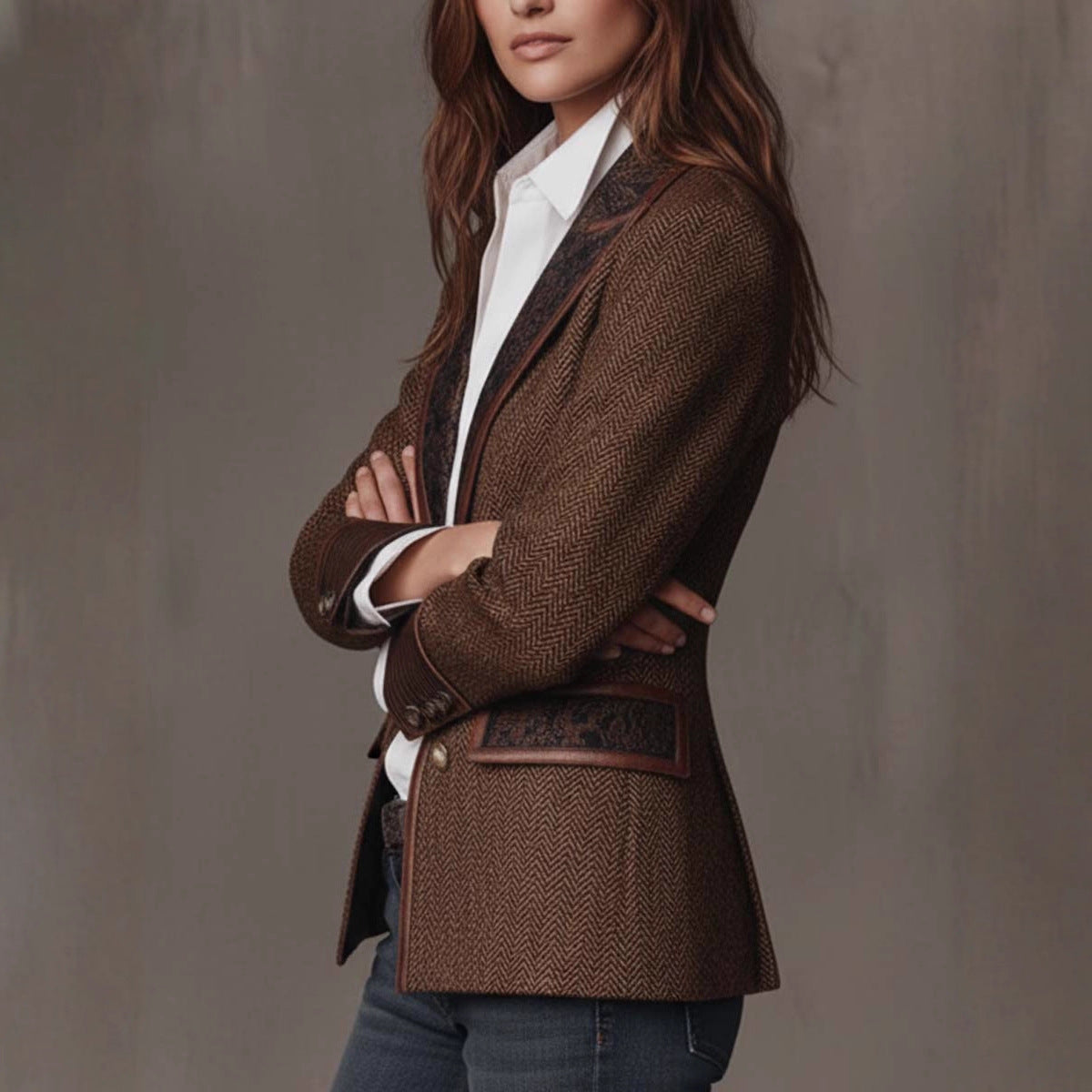 French Retro Coat With A Suit Collar