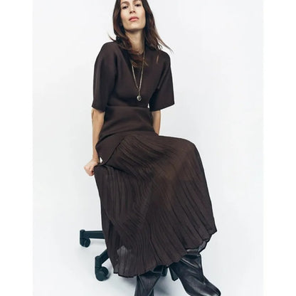 Elegant Pleated Tulle Patchwork Dress