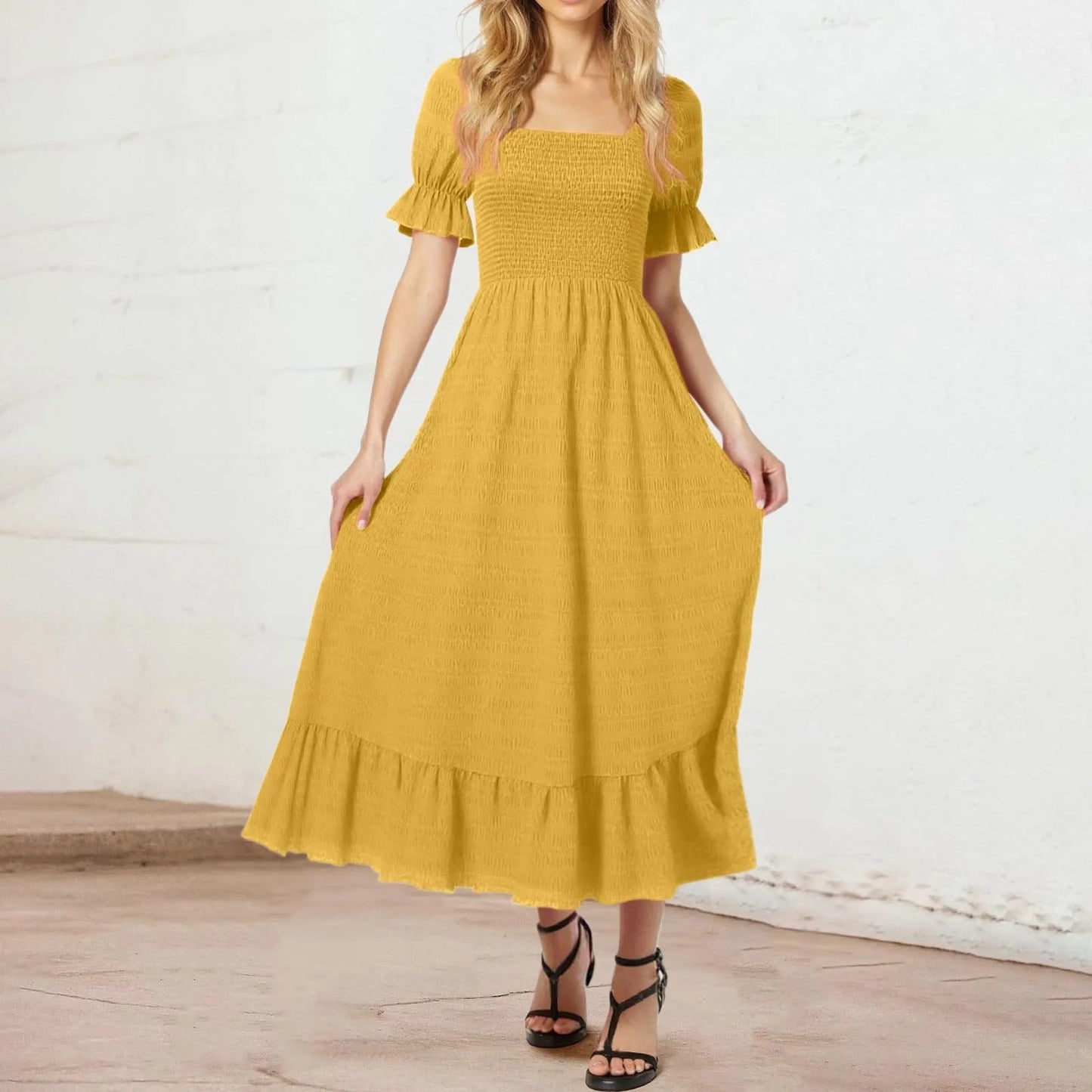 Summer Breeze Ruffle Maxi Dress