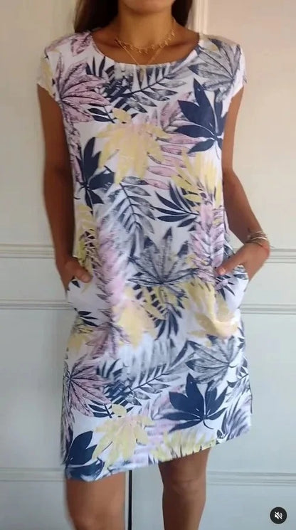 Effortless Printed Knee-Length Dress