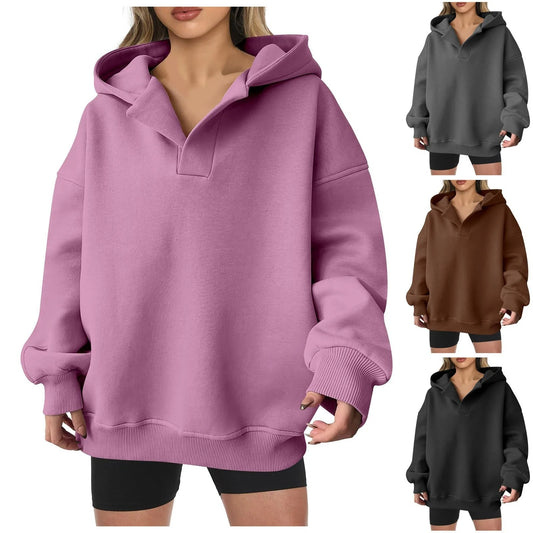 Oversized V-Neck Hoodie