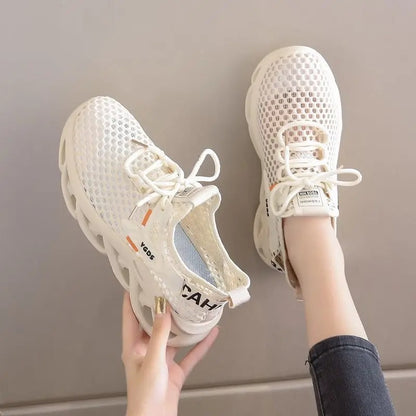 Crossover Hollow Knit Sneakers
