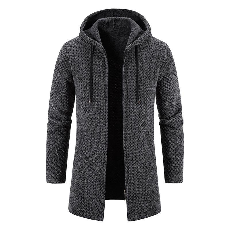 Men’s Plush Thickened Medium-Long Coat