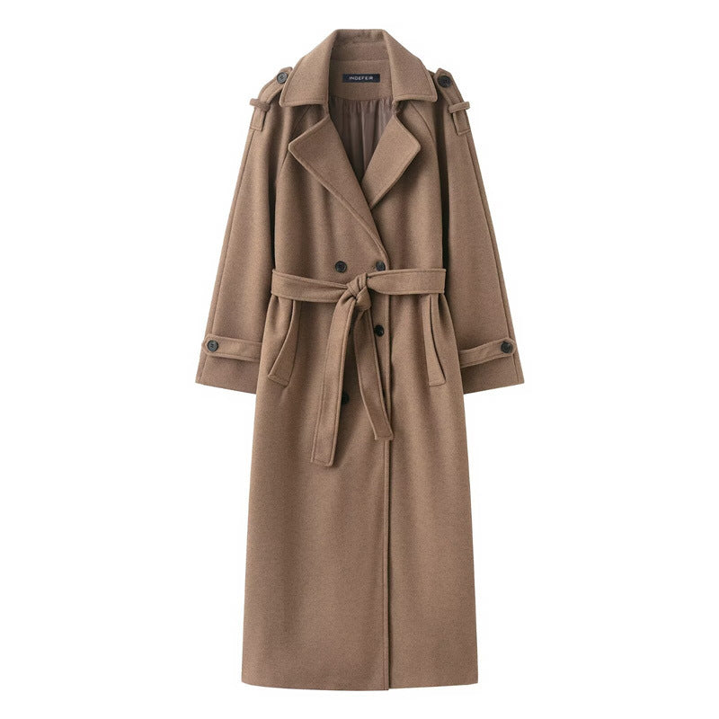 Women Double style Long Wool Coat