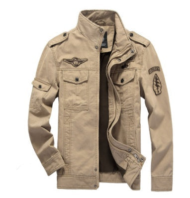 Men’s Cotton Military-Style Casual Jacket
