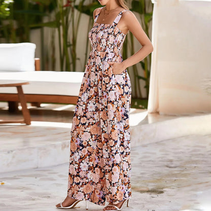 Printed Sleeveless Wide-Leg Jumpsuit