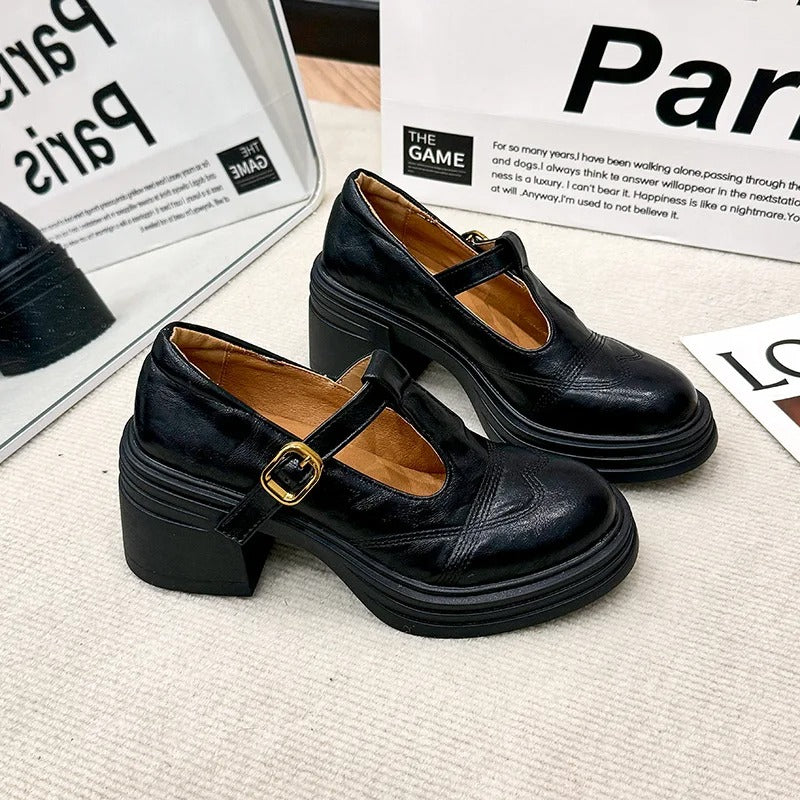 British Style Chunky Heel Mary Janes