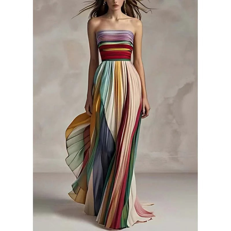 Chic Silk Strapless Ruched Evening Dress