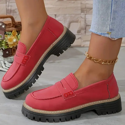 Retro Charm British Thick Heel Sandals