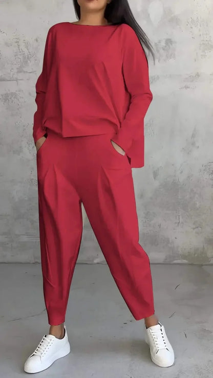 Elegant Two-Piece Casual Pant Set