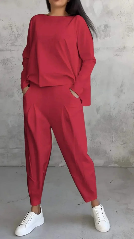 Elegant Two-Piece Casual Pant Set