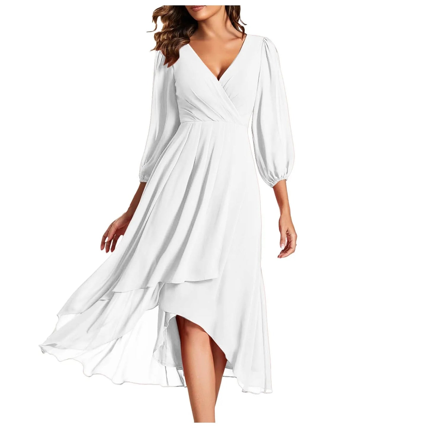 Graceful Ruffle Chiffon Dress