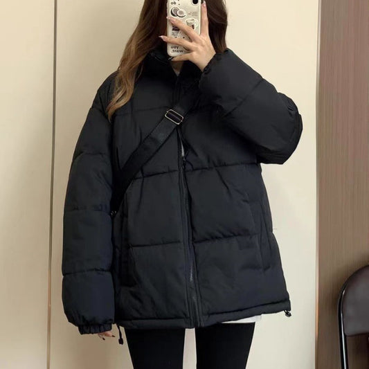 Women's Simple Casual Solid Warm Cotton Coat