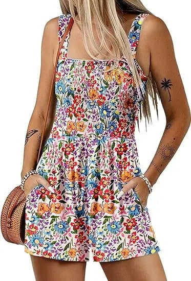 Trendy Square Neck Sleeveless Jumpsuit