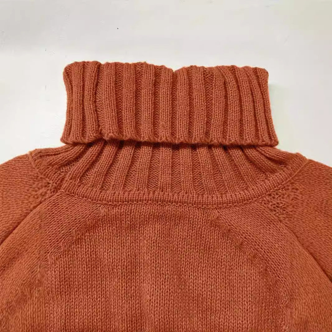 High Collar Loose Pullover Long Sleeve Sweater