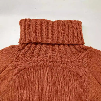 High Collar Loose Pullover Long Sleeve Sweater