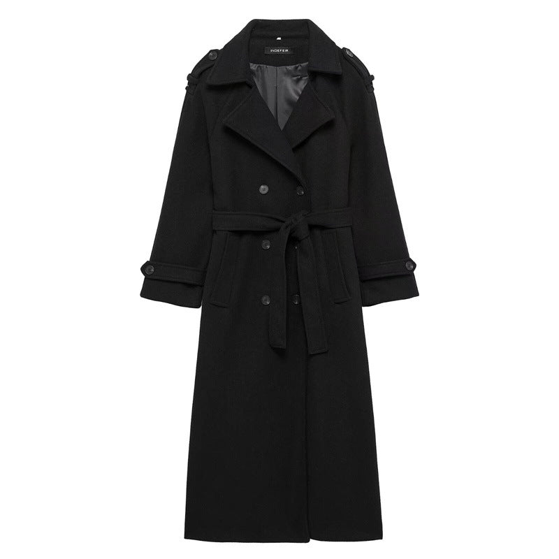 Women Double style Long Wool Coat