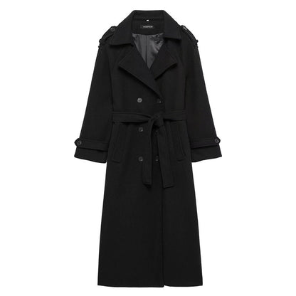 Women Double style Long Wool Coat