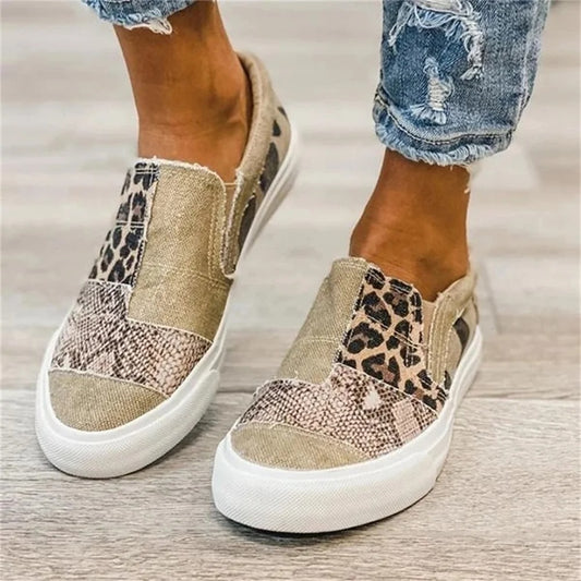 Leopard Canvas Spring Flats