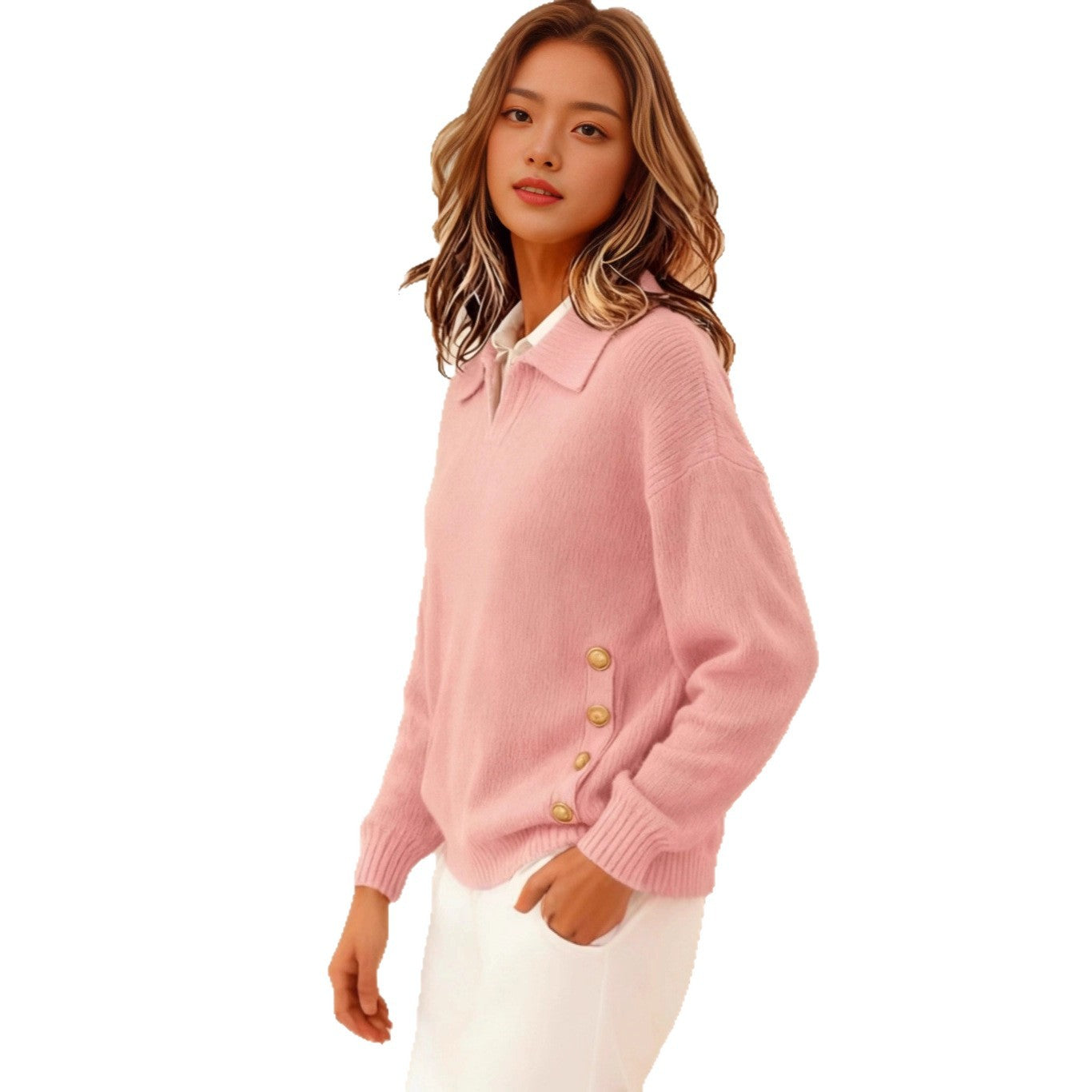 Collar Pullover Women's Long Sleeve