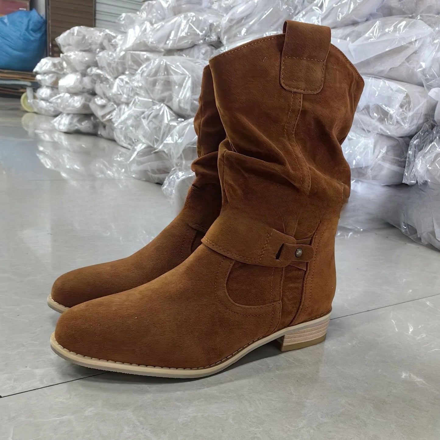 Suede Platform Long Boots