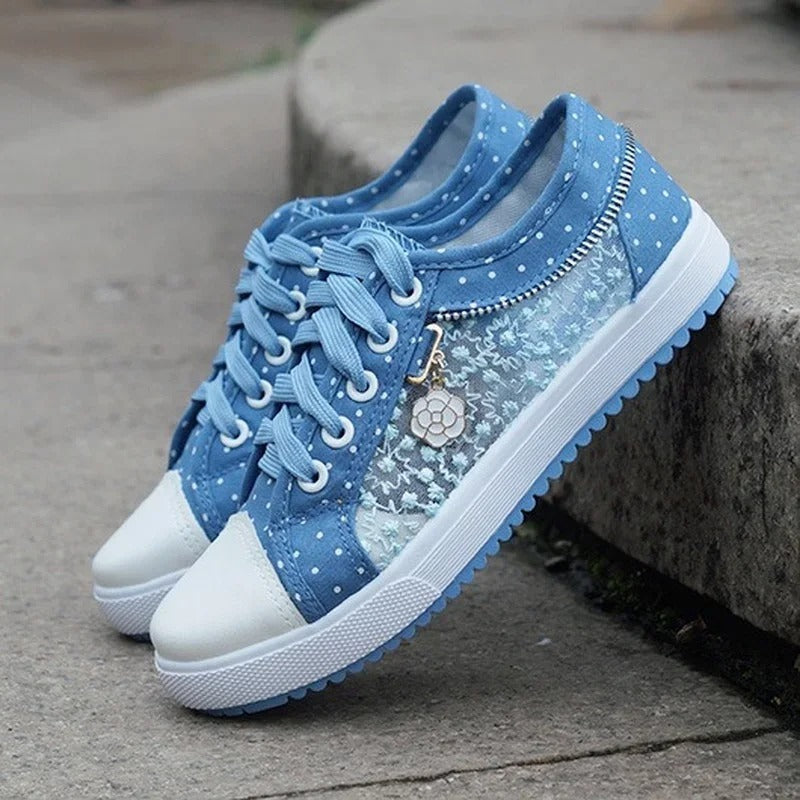 Breezy Mesh Denim Flats