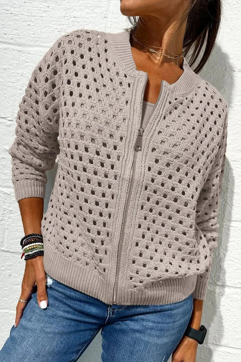 Black Mesh Knit Jacket