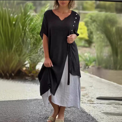 Layered Charm V-Neck Midi