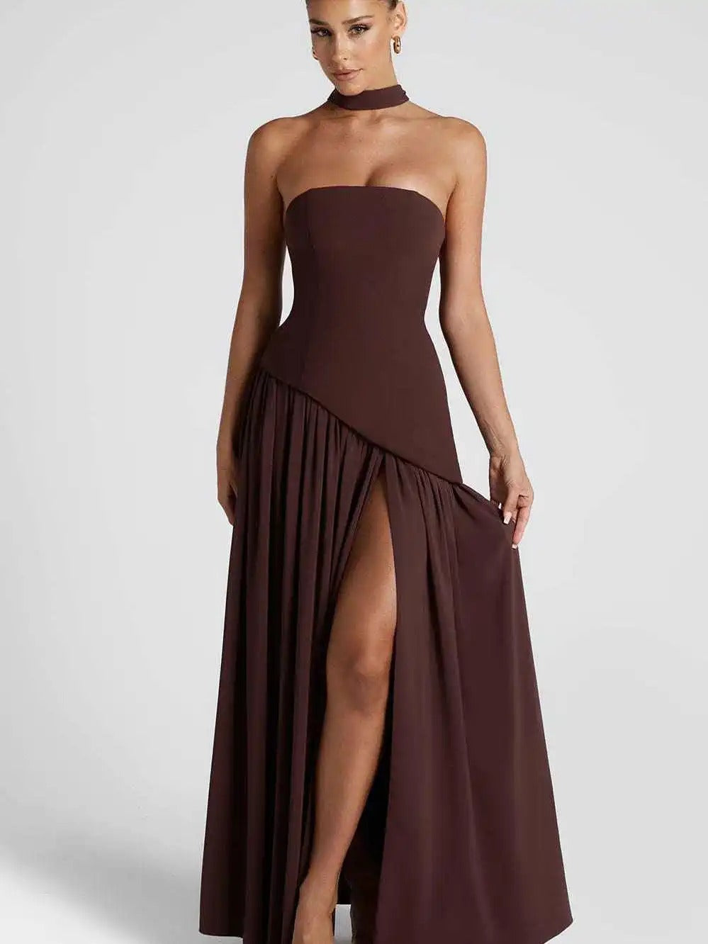 Midnight Charm Strapless Party Dress