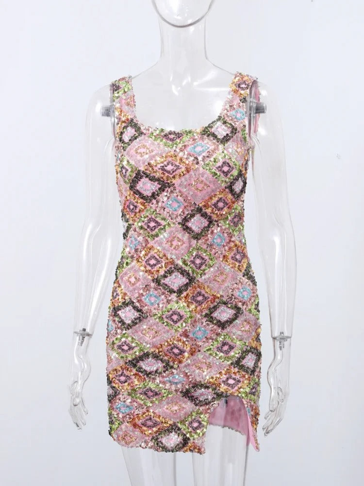 Glam Sparkle Sequined Mini Dress