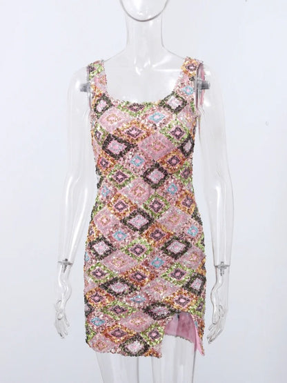 Glam Sparkle Sequined Mini Dress